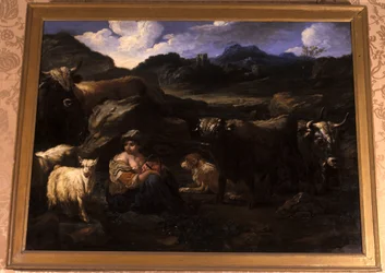 Shepherdess with Herd